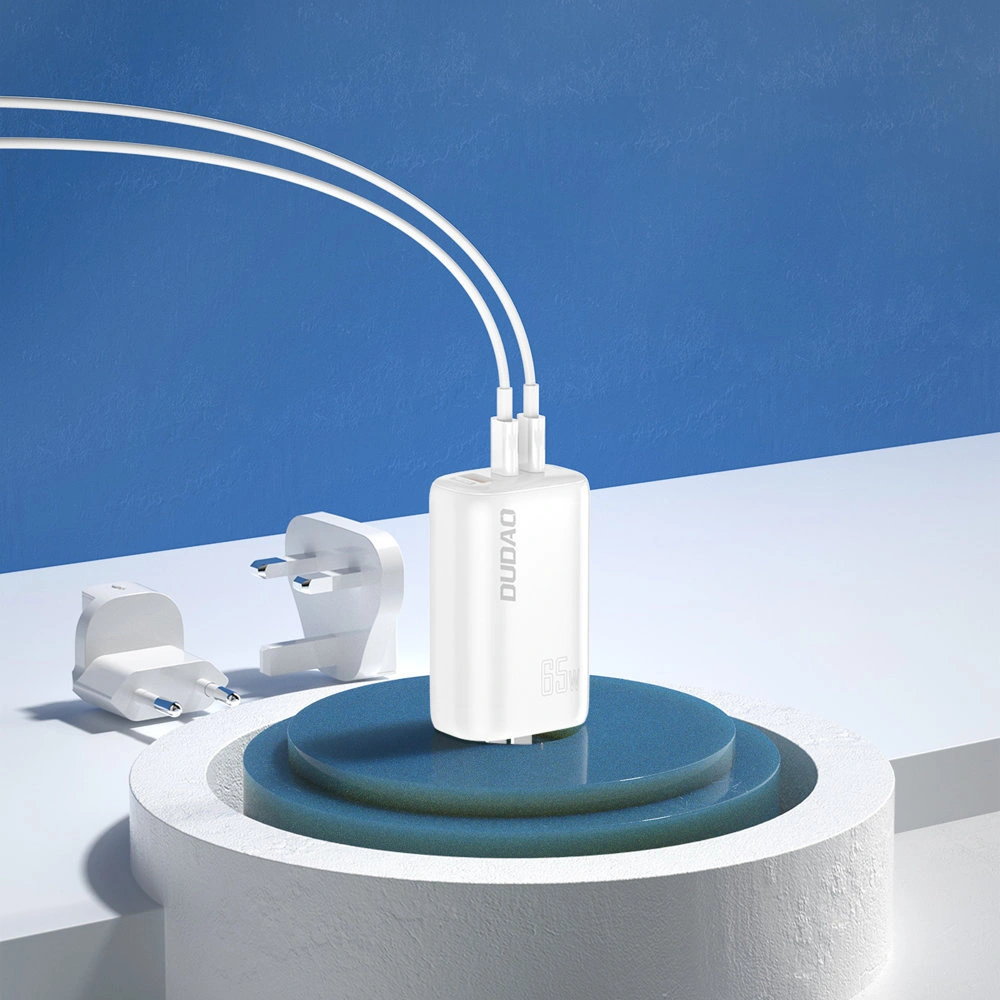 Hurtownia GSM - Încărcătorul de rețea Dudao GaN 3w1 (EU, US, UK) 2xUSB-C + USB PD QC 65W alb (A7PRO) - DDA133 - {ean13} - Hurt