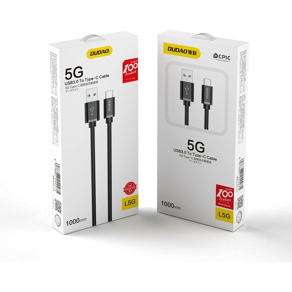 Hurtownia GSM - Kabel Dudao USB/USB-C Super Fast Charge 1m černý (L5G) - DDA137 - {ean13} - Hurt