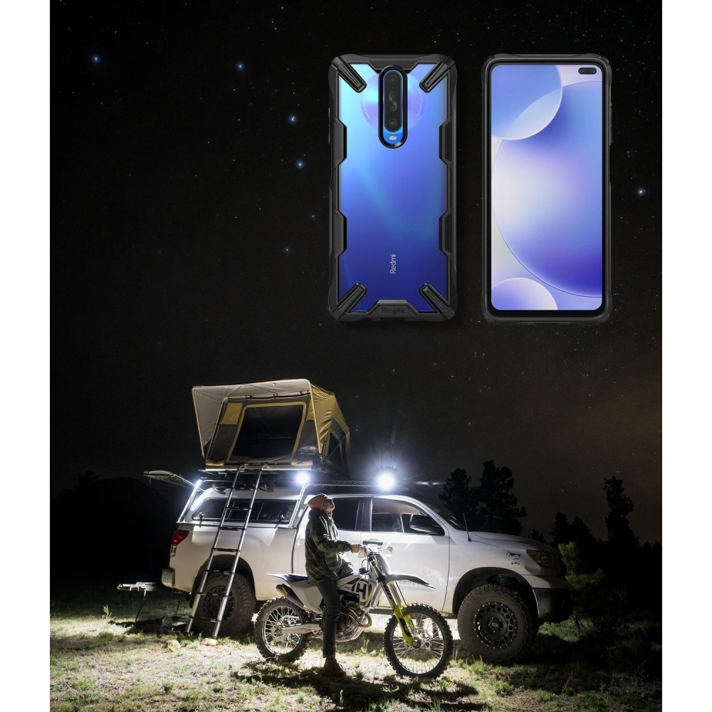 Hurtownia GSM - Etui Ringke Fusion-X Pocophone X2/Redmi K30 Černé - RGK1090BLK - {ean13} - Hurt
