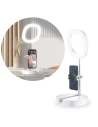 Dudao Lamp LED Ring Flash Tripod Kit for Live Streaming Videos YouTube TikTok Instagram Phone Holder for Selfie Ring Light White (F16)
