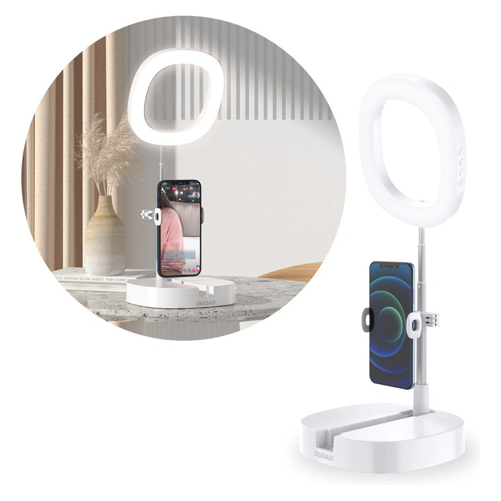 Wholesale Dudao Lamp LED Ring Flash Tripod Kit for Live Streaming Videos YouTube TikTok Instagram Phone Holder for Selfie Ring Light White (F16) - DDA141 - {ean13} - Hurt