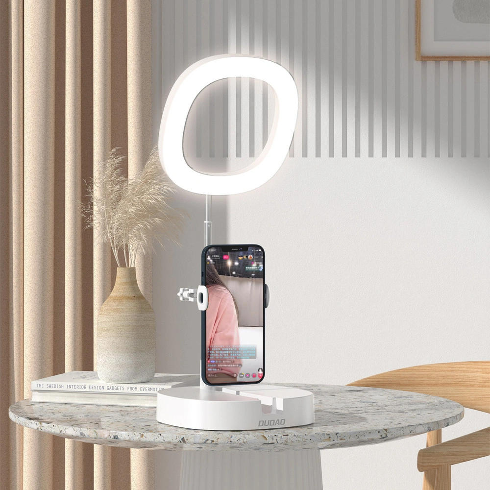 Wholesale Dudao Lamp LED Ring Flash Tripod Kit for Live Streaming Videos YouTube TikTok Instagram Phone Holder for Selfie Ring Light White (F16) - DDA141 - {ean13} - Hurt