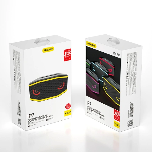 Głośnik wodoodporny Bluetooth 5.0 Dudao IPX7 RGB 5W 1200mAh czarny (Y10XS)