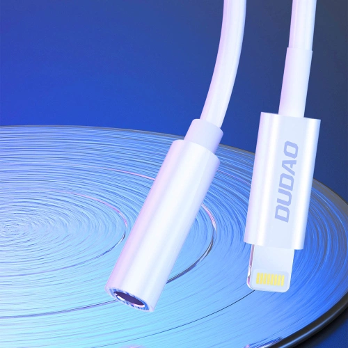 Adapter audio Dudao Lightning/mini jack 3,5mm 10cm biały (L16)