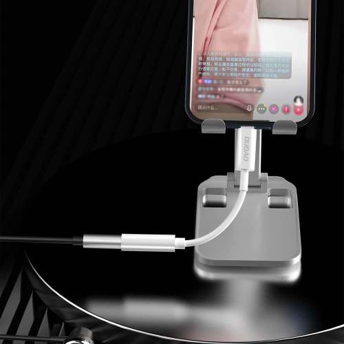 Adapter audio Dudao Lightning/mini jack 3,5mm 10cm biały (L16)