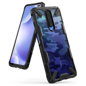 Hurtownia GSM - Etui Ringke Fusion-X Design Pocophone X2/Redmi K30 Camo (Moro) černé - RGK1092MOB - {ean13} - Hurt