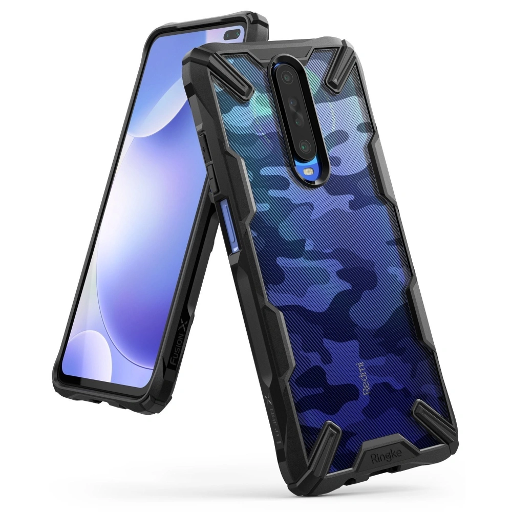 Hurtownia GSM - Etui Ringke Fusion-X Design Pocophone X2/Redmi K30 Camo (Moro) černé - RGK1092MOB - {ean13} - Hurt