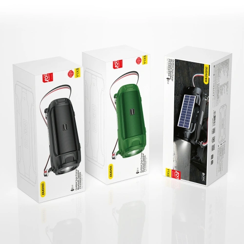 Głośnik Bluetooth 5.0 Dudao 5W 1200mAh radio FM panel solarny zielony (Y1XS)