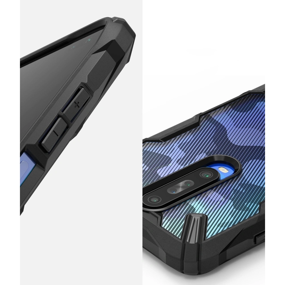 Hurtownia GSM - Etui Ringke Fusion-X Design Pocophone X2/Redmi K30 Camo (Moro) černé - RGK1092MOB - {ean13} - Hurt