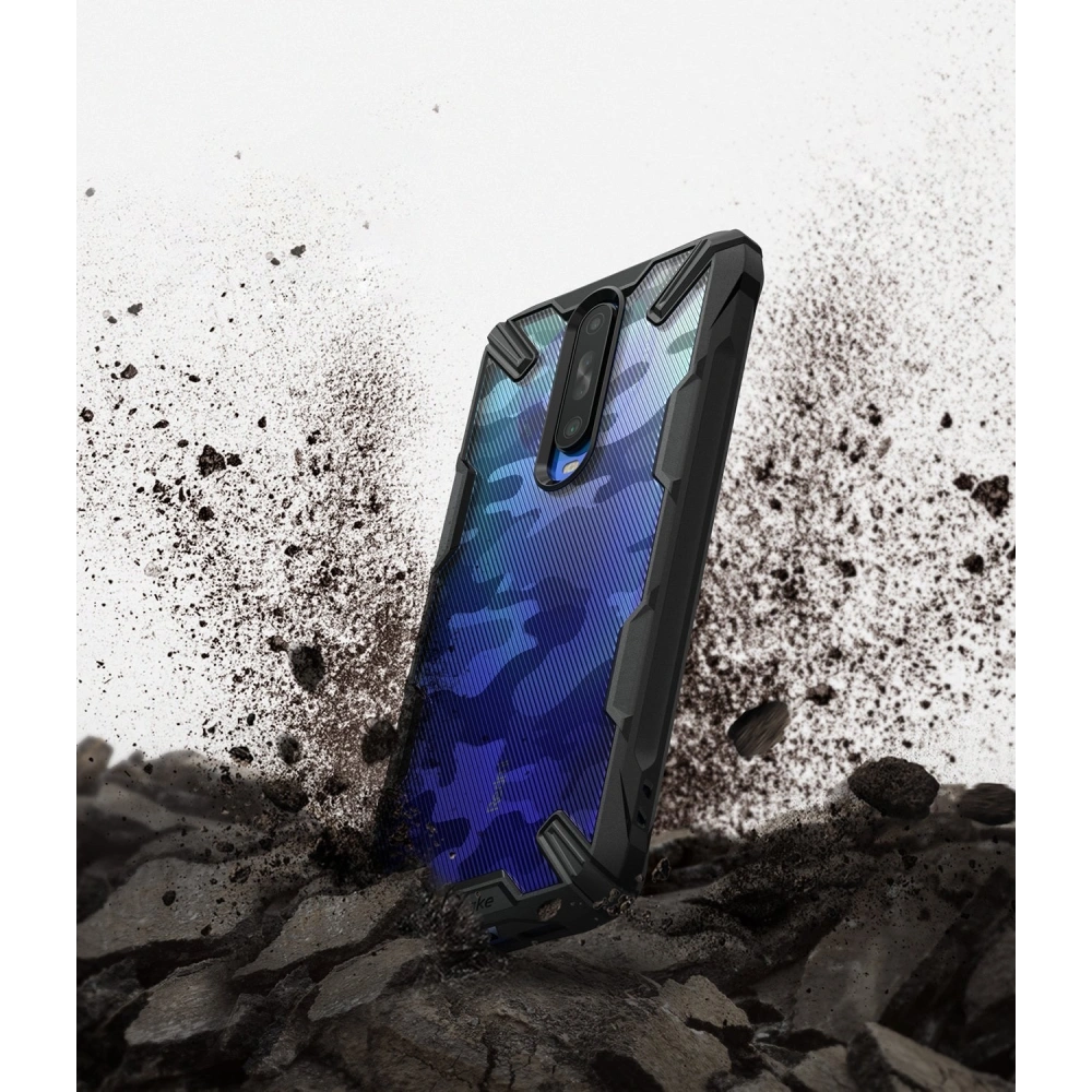 Hurtownia GSM - Etui Ringke Fusion-X Design Pocophone X2/Redmi K30 Camo (Moro) černé - RGK1092MOB - {ean13} - Hurt