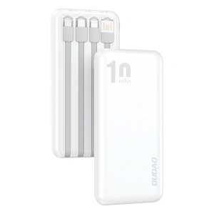 Hurtownia GSM - Powerbank Dudao 10000mAh s kabelem USB, USB-C, Lightning bílý (K6Pro) - DDA161 - {ean13} - Hurt