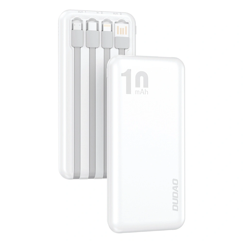 Hurtownia GSM - Powerbank Dudao 10000mAh s kabelem USB, USB-C, Lightning bílý (K6Pro) - DDA161 - {ean13} - Hurt