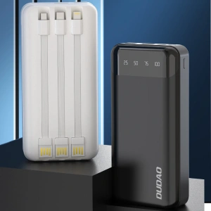 Hurtownia GSM - Powerbank Dudao 20000mAh s 3 vestavěnými kabely USB-C/microUSB/Lightning černý (K6Pro+) - DDA166 - {ean13} - Hurt