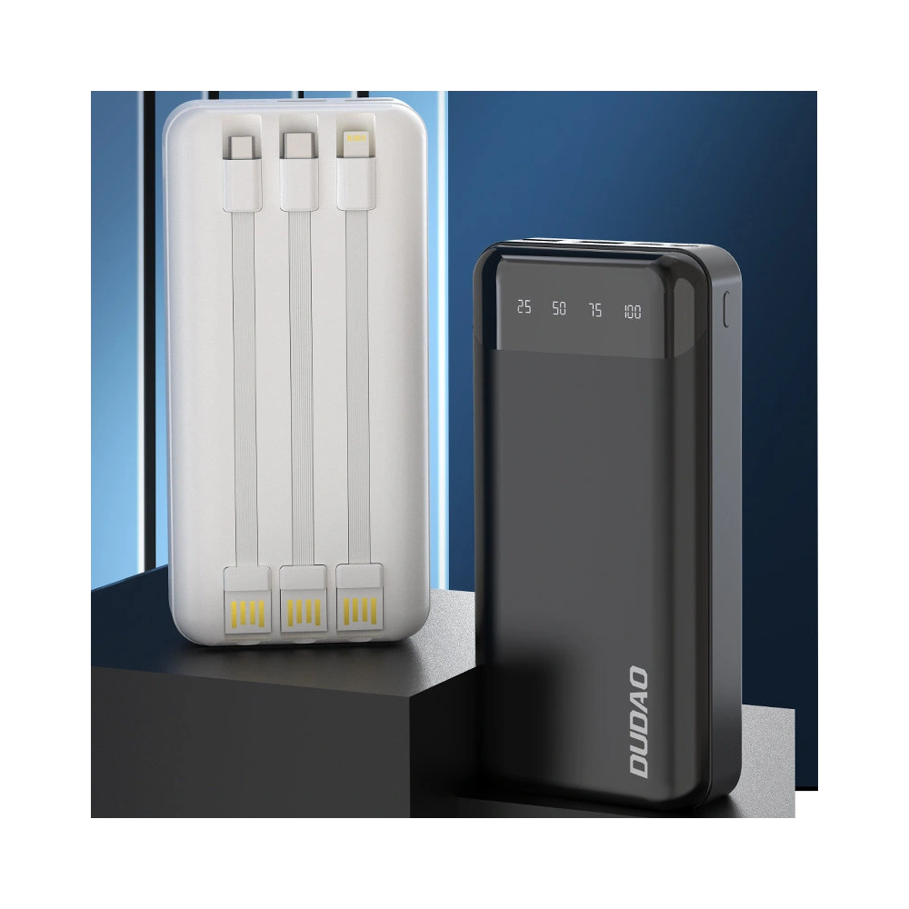 Hurtownia GSM - Powerbank Dudao 20000mAh s 3 vestavěnými kabely USB-C/microUSB/Lightning černý (K6Pro+) - DDA166 - {ean13} - Hurt