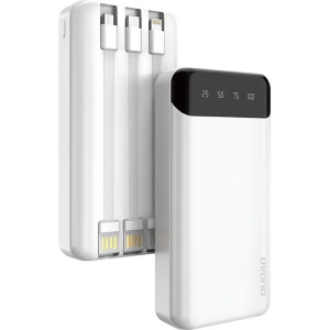 Hurtownia GSM - Powerbank Dudao 20000mAh se 3 vestavěnými kabely USB-C/microUSB/Lightning bílý (K6Pro+) - DDA167 - {ean13} - Hurt