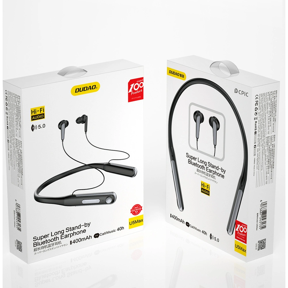 Hurtownia GSM - Bezdrátová sluchátka Dudao Neckband 400mAh černá (U5Max) - DDA171 - {ean13} - Hurt