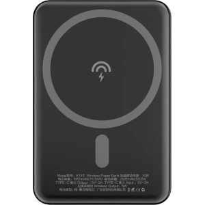 Hurtownia GSM - Powerbank s bezdrátovým nabíjením Dudao MagSafe 5000mAh + magnetický nabíjecí kroužek černý (K14S) - DDA176 - {ean13} - Hurt