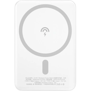 Hurtownia GSM - Powerbank s bezdrátovým nabíjením Dudao MagSafe 5000mAh + magnetický nabíjecí kroužek bílý (K14S) - DDA177 - {ean13} - Hurt
