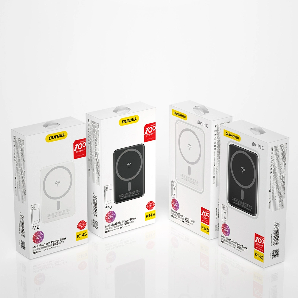 Hurtownia GSM - Powerbank mit kabellosem Laden Dudao MagSafe 5000mAh + magnetisches Ladegerät Ring weiß (K14S) - DDA177 - {ean13} - Hurt
