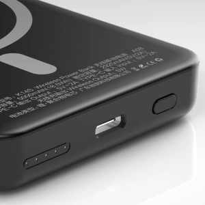 Hurtownia GSM - Powerbank s bezdrátovým nabíjením Dudao MagSafe 5000mAh + magnetický nabíjecí kroužek bílý (K14S) - DDA177 - {ean13} - Hurt