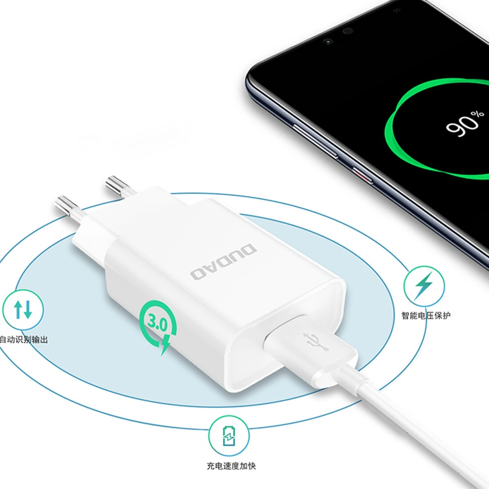 Hurtownia GSM - Ładowarka sieciowa Dudao USB QC3.0 12W biały + kabel Lightning 1m (A3EU) - DDA178 - {ean13} - Hurt
