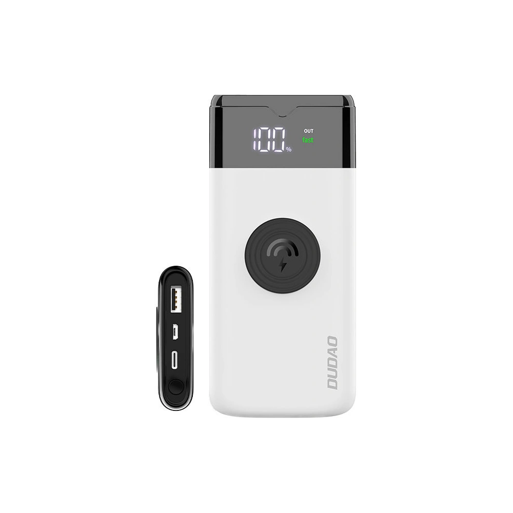 Wholesale Dudao powerbank 10000 mAh Power Delivery Quick Charge 5.0 22.5W Qi wireless charger 15W white (K13Pro) - DDA180 - {ean13} - Hurt
