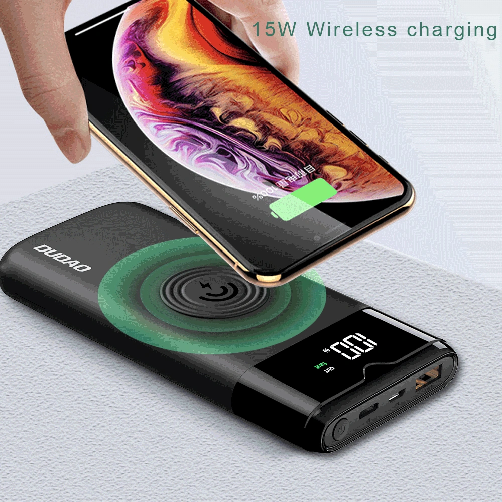 Wholesale Dudao powerbank 10000 mAh Power Delivery Quick Charge 5.0 22.5W Qi wireless charger 15W white (K13Pro) - DDA180 - {ean13} - Hurt