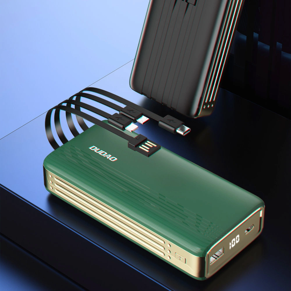 Hurtownia GSM - Powerbank Dudao 20000mAh mit eingebautem Kabel, LED-Display, grün (K4Pro) - DDA182 - {ean13} - Hurt