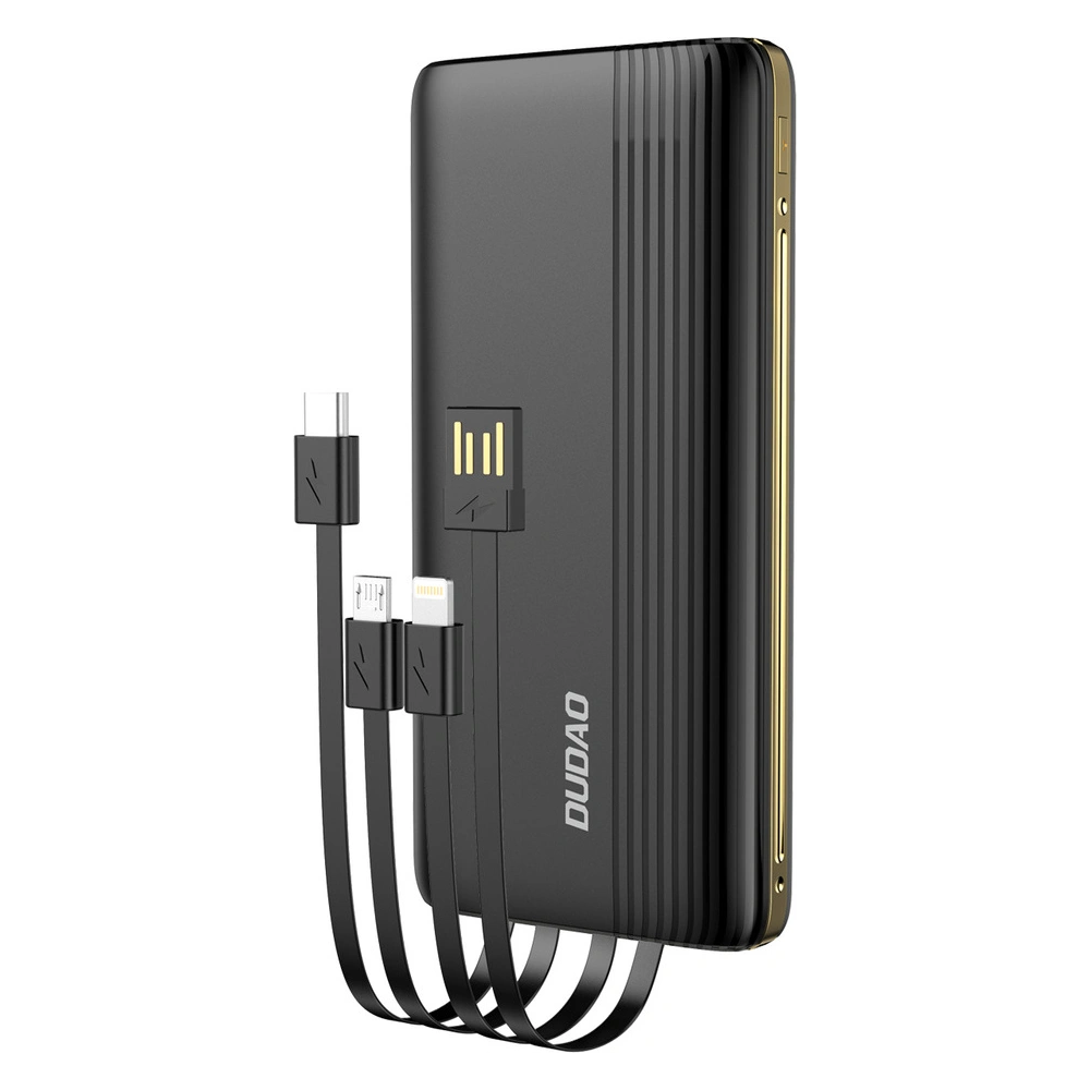 Hurtownia GSM - Powerbank Dudao 10000mAh s vestavěnými kabely, LED displej, černý (K4Pro) - DDA183 - {ean13} - Hurt