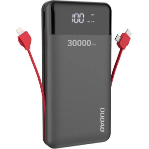 Powerbank Dudao 30000mAh mit integrierten Kabeln schwarz (K1Max)
