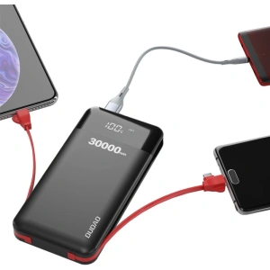 Powerbank Dudao 30000mAh mit integrierten Kabeln schwarz (K1Max)