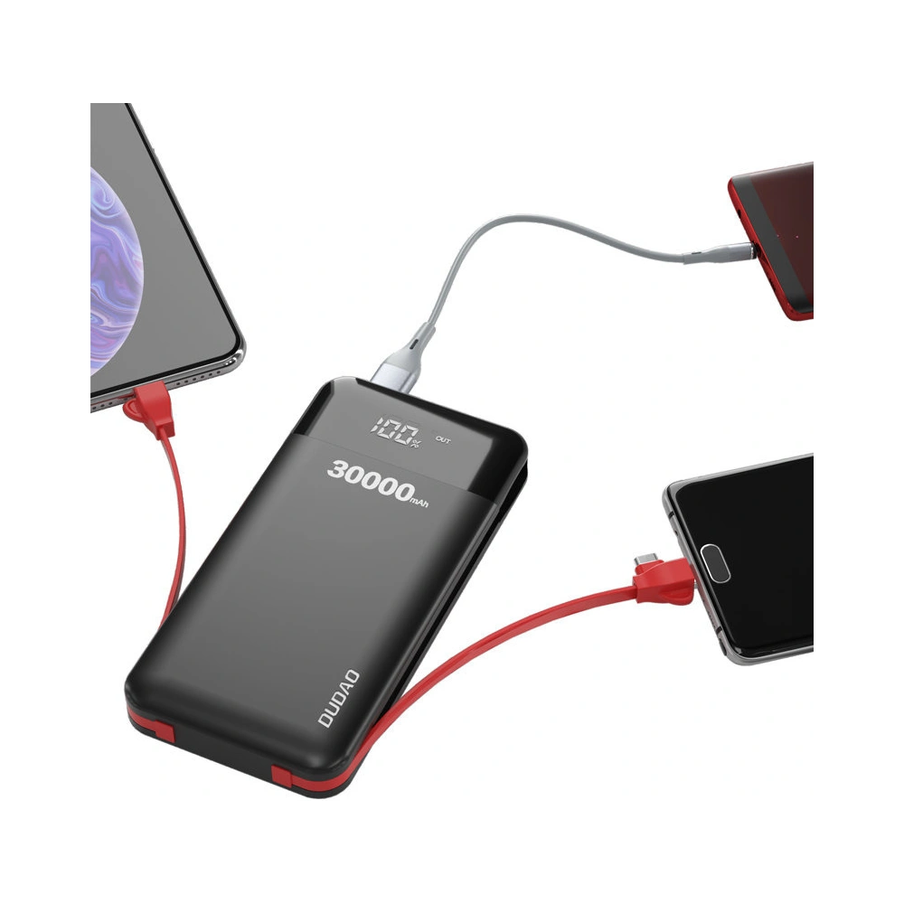 Hurtownia GSM - Powerbank Dudao 30000mAh s vestavěnými kabely černý (K1Max) - DDA186 - {ean13} - Hurt