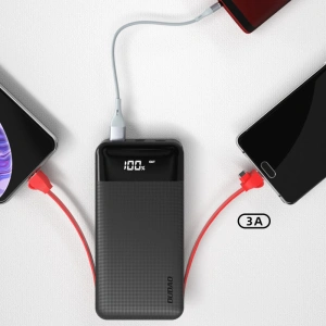 Hurtownia GSM - Powerbank Dudao 2xUSB 10000mAh 2A vestavěný kabel 3w1 Lightning/USB-C/microUSB 3A bílý (K1A) - DDA190 - {ean13} - Hurt