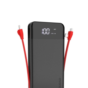 Hurtownia GSM - Powerbank Dudao 2xUSB 10000mAh 2A vestavěný kabel 3w1 Lightning/USB-C/microUSB 3A bílý (K1A) - DDA190 - {ean13} - Hurt