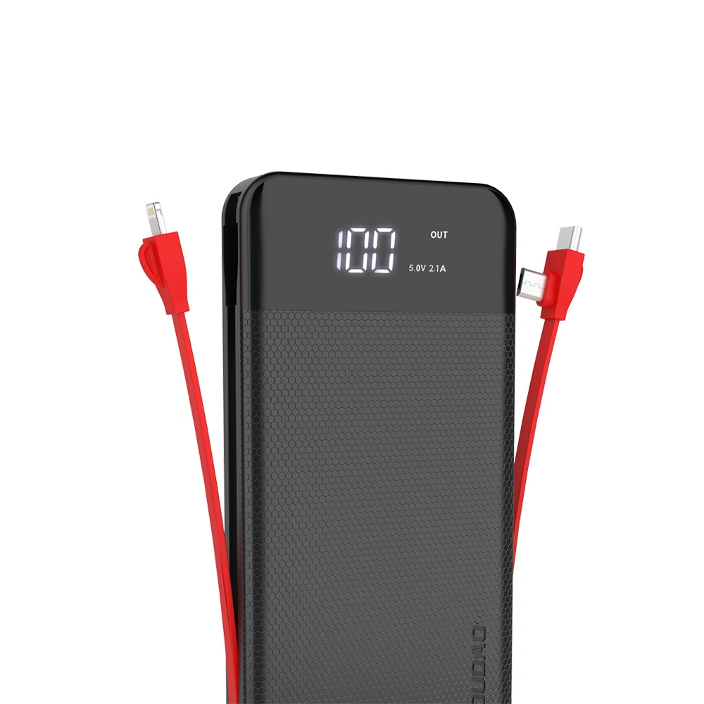 Wholesale Dudao 2x USB powerbank 10000mAh 2A built-in cable 3in1 Lightning / USB Type C / micro USB 3A white (K1A white) - DDA190 - {ean13} - Hurt