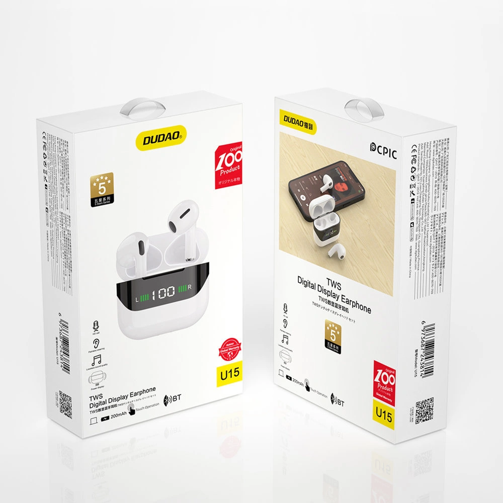 Wholesale Dudao U15 TWS in-ear headphones with charge status indicator white (U15) - DDA191 - {ean13} - Hurt