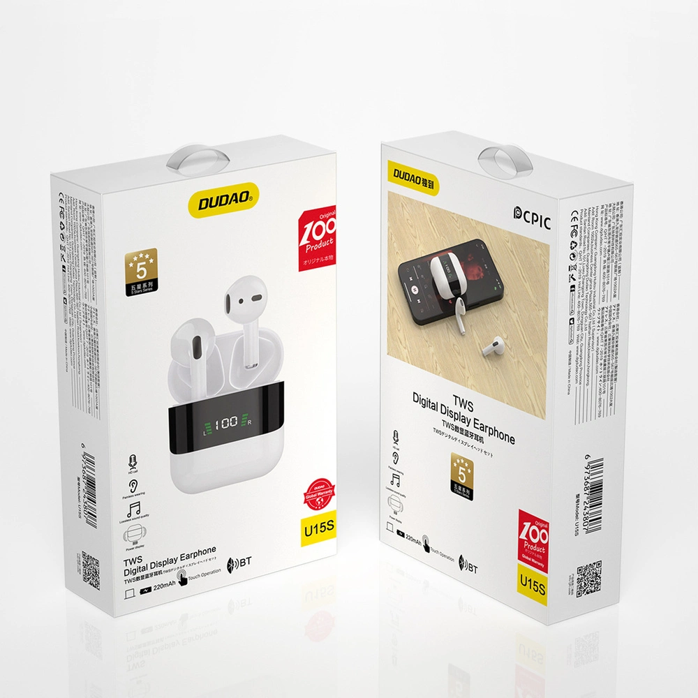 Wholesale Dudao U15S TWS in-ear headphones with charge status indicator white (U15S) - DDA192 - {ean13} - Hurt