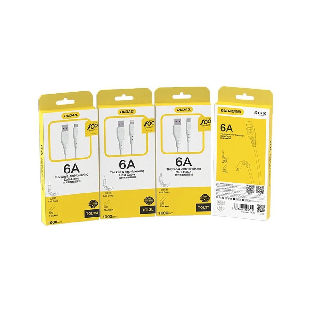 Hurtownia GSM - Kabel Dudao USB/Lightning 6A 1 m bílý (TGL3L) - DDA197 - {ean13} - Hurt