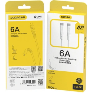 Hurtownia GSM - Kabel Dudao USB-C - USB-C 6A 100W PD bílý (TGL3C) - DDA200 - {ean13} - Hurt