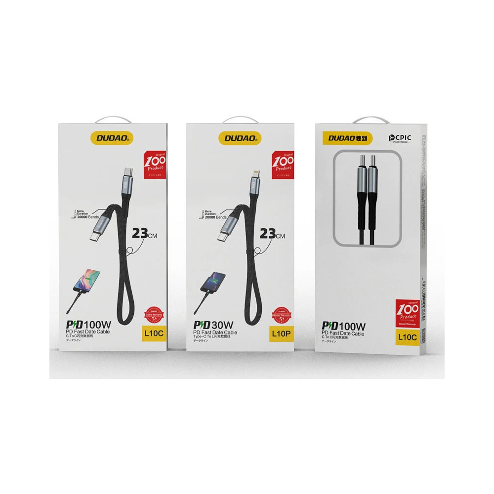Hurtownia GSM - Kabel Dudao USB-C - USB-C PD100W schwarz (L10C) - DDA203 - {ean13} - Hurt