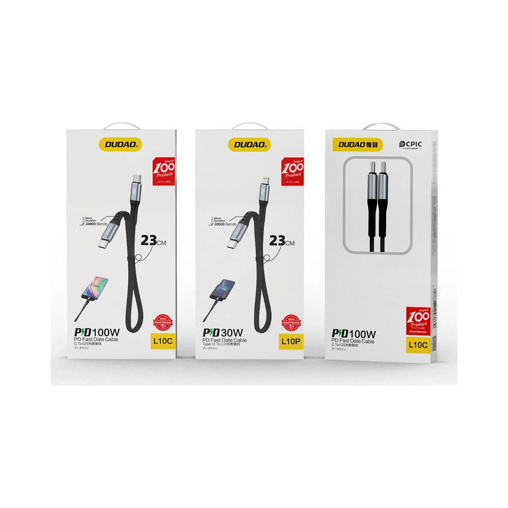 Hurtownia GSM - Kábel Dudao USB-C/Lightning PD20W fekete (L10P) - DDA204 - {ean13} - Hurt