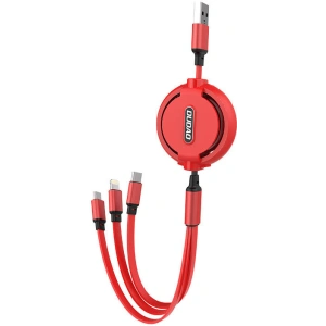 Hurtownia GSM - Kábel Dudao 3w1 hosszabbítás lehetőséggel 1.1m piros (L8H-red) - DDA205 - {ean13} - Hurt