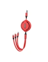 Kabel Dudao 3w1 s možností prodloužení 1.1m červený (L8H-red)