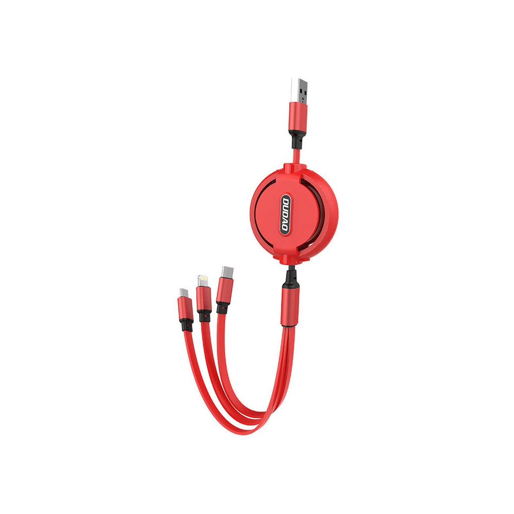 Hurtownia GSM - Kabel Dudao 3w1 s možností prodloužení 1.1m červený (L8H-red) - DDA205 - {ean13} - Hurt