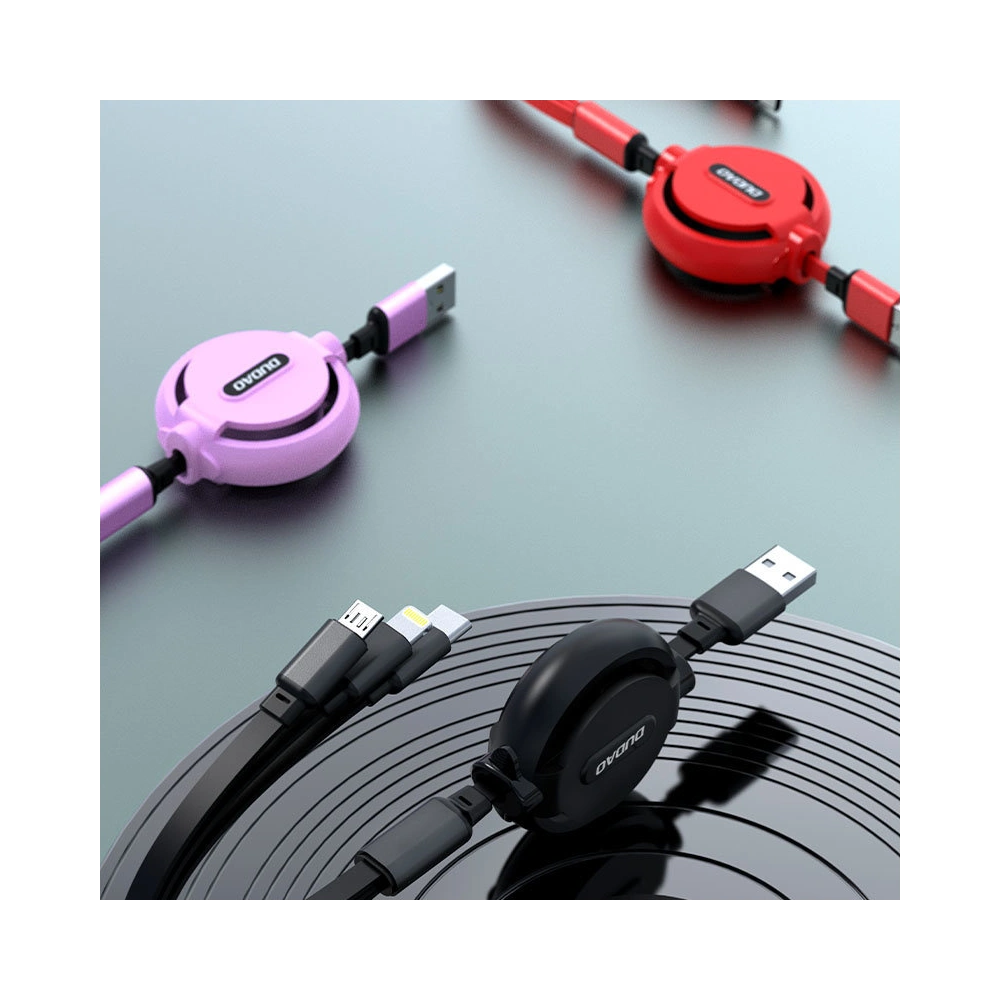 Hurtownia GSM - Kabel Dudao 3w1 s možností prodloužení 1.1m červený (L8H-red) - DDA205 - {ean13} - Hurt