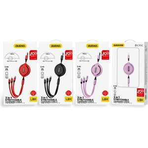 Hurtownia GSM - Kábel Dudao 3w1 hosszabbítás lehetőséggel 1.1m piros (L8H-red) - DDA205 - {ean13} - Hurt