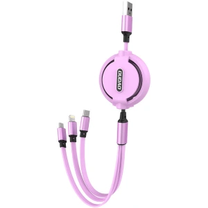 Hurtownia GSM - Kábel Dudao 3w1 hosszabbítási lehetőséggel 1.1m lila (L8H-purple) - DDA207 - {ean13} - Hurt