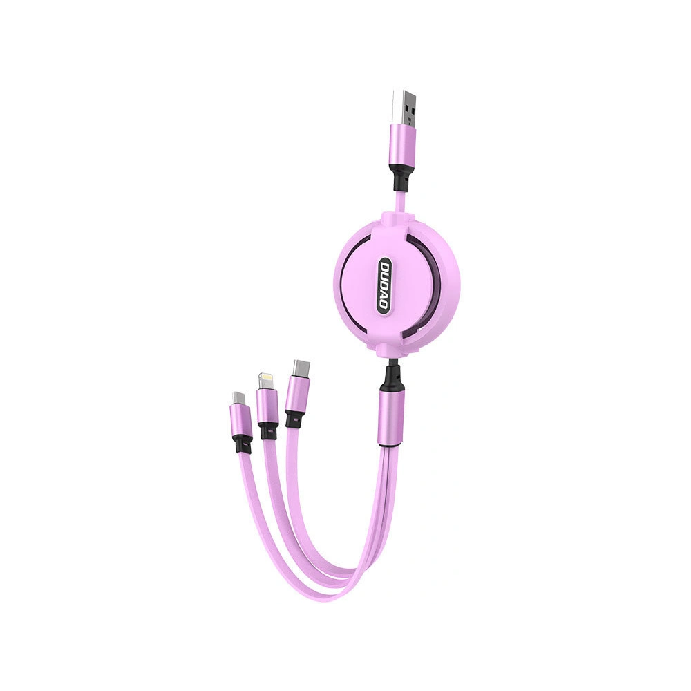 Hurtownia GSM - Kábel Dudao 3w1 hosszabbítási lehetőséggel 1.1m lila (L8H-purple) - DDA207 - {ean13} - Hurt
