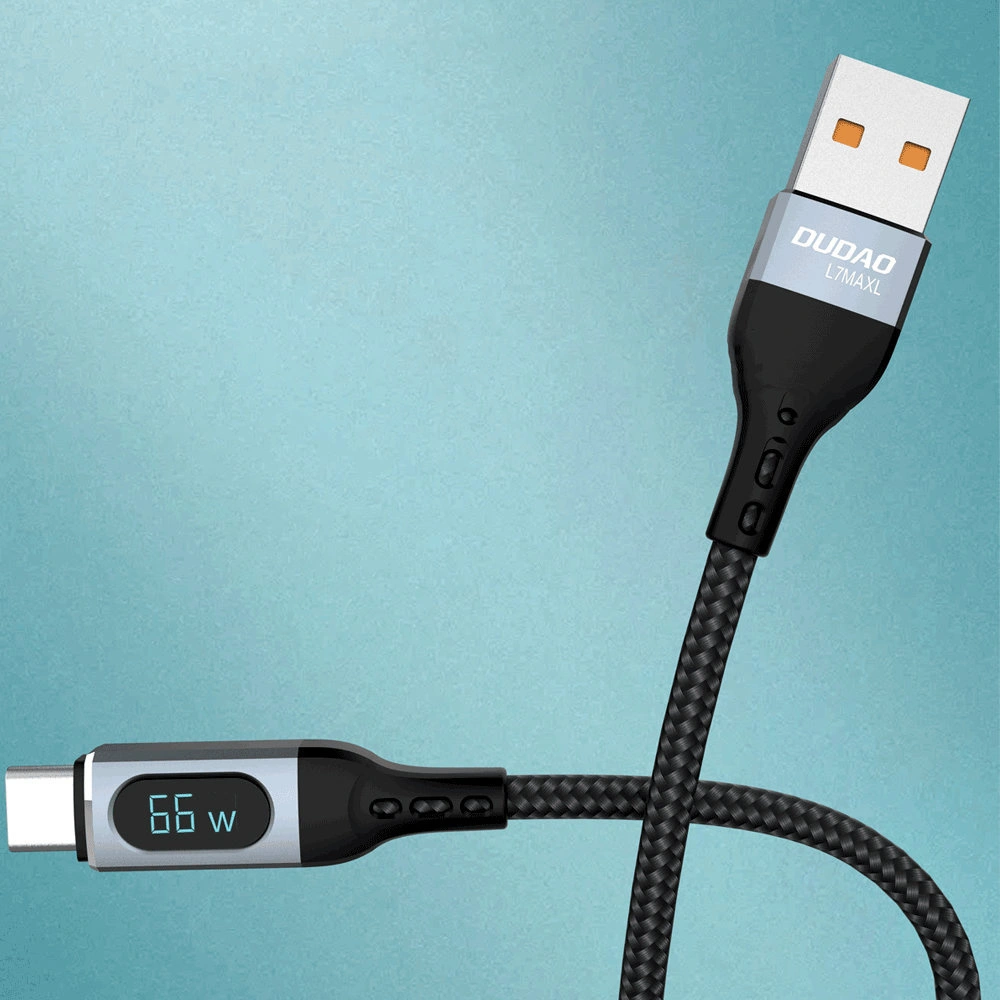 Hurtownia GSM - Kabel Dudao USB - USB-C rychlé nabíjení PD 66W černý (L7Max) - DDA208 - {ean13} - Hurt