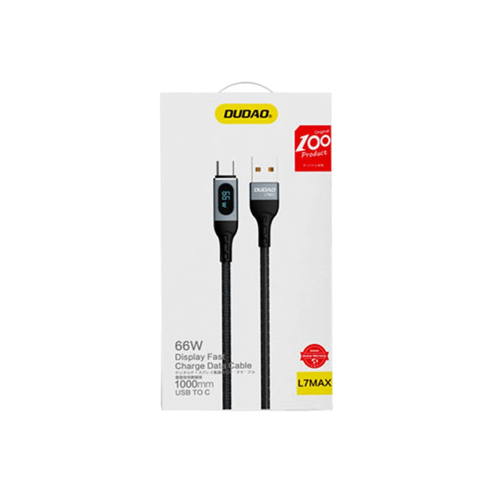 Hurtownia GSM - Kabel Dudao USB - USB-C rychlé nabíjení PD 66W černý (L7Max) - DDA208 - {ean13} - Hurt